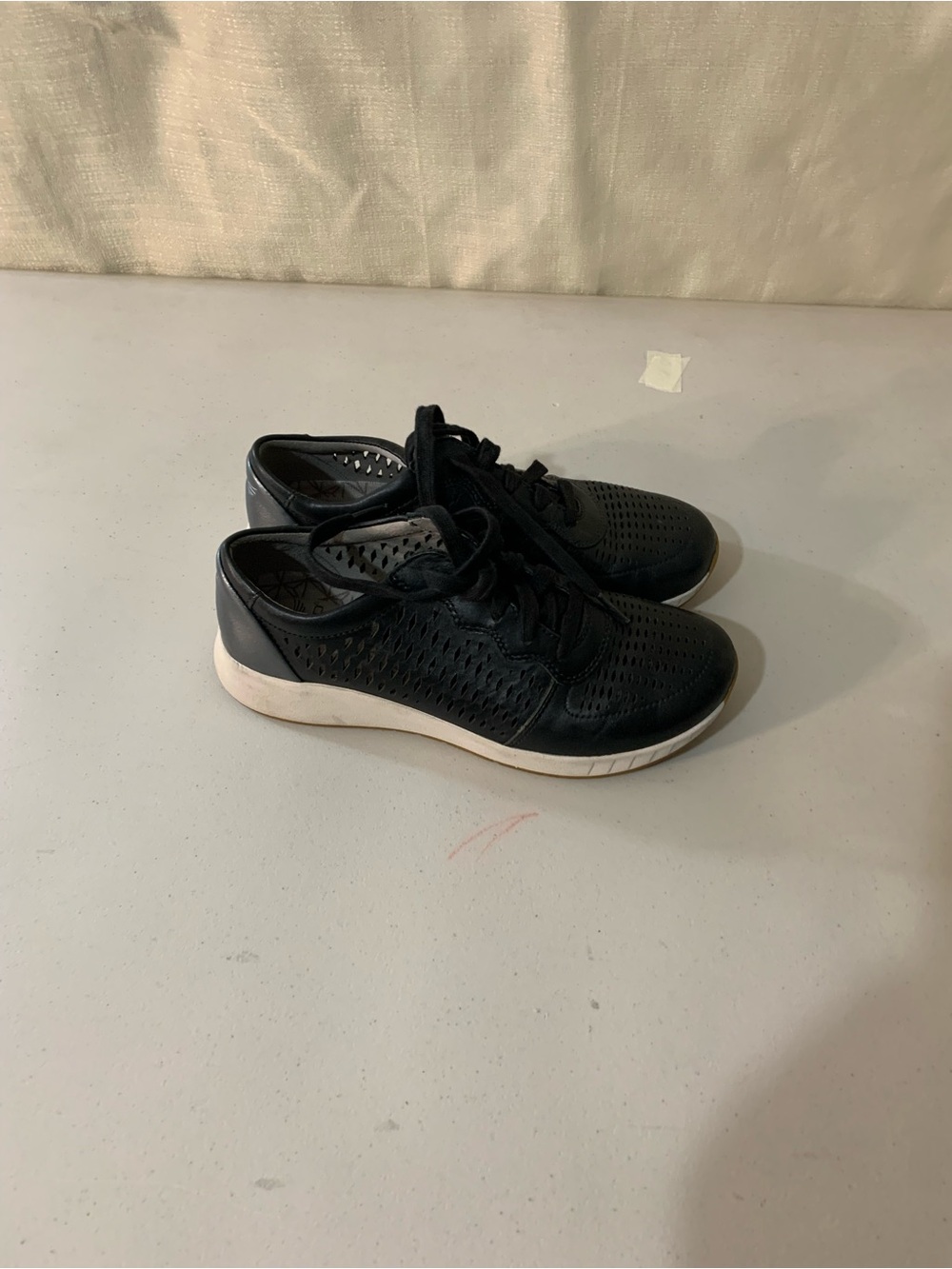 Dansko Black Perforated Lace-Up Women's Sneakers a2/34